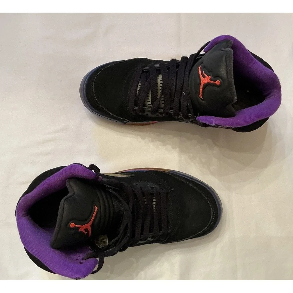 Air Jordan 5 Retro GS Raptors Black Fierce Purple 440892-017 Sz 6.5Y Women's 8